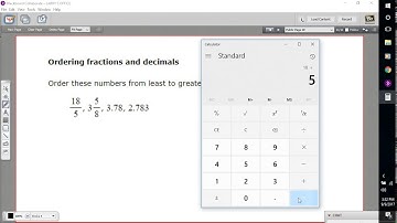 Ordering fractions and decimals
