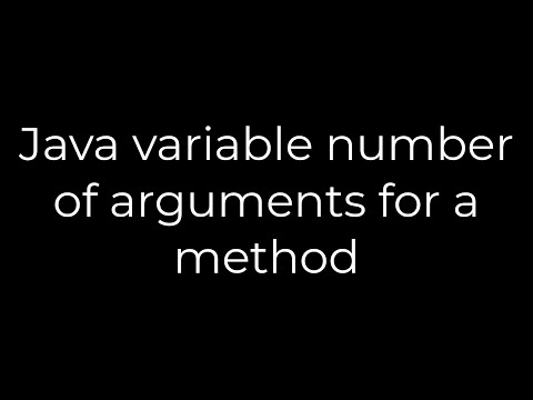 Java :Java variable number of arguments for a method(5solution)