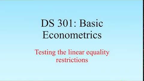03 Testing the linear equality restriction