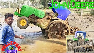 Tractor video | John Deere Tractor | Full Cage wheels and mechanical rotavator | Palleturi Village