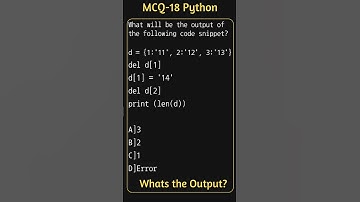 Python MCQ 18 #pythonprogramming #mcq