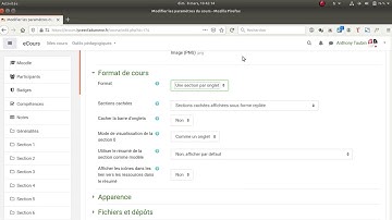 Tuto vidéo : Paramétrer un cours dans Moodle 3.9