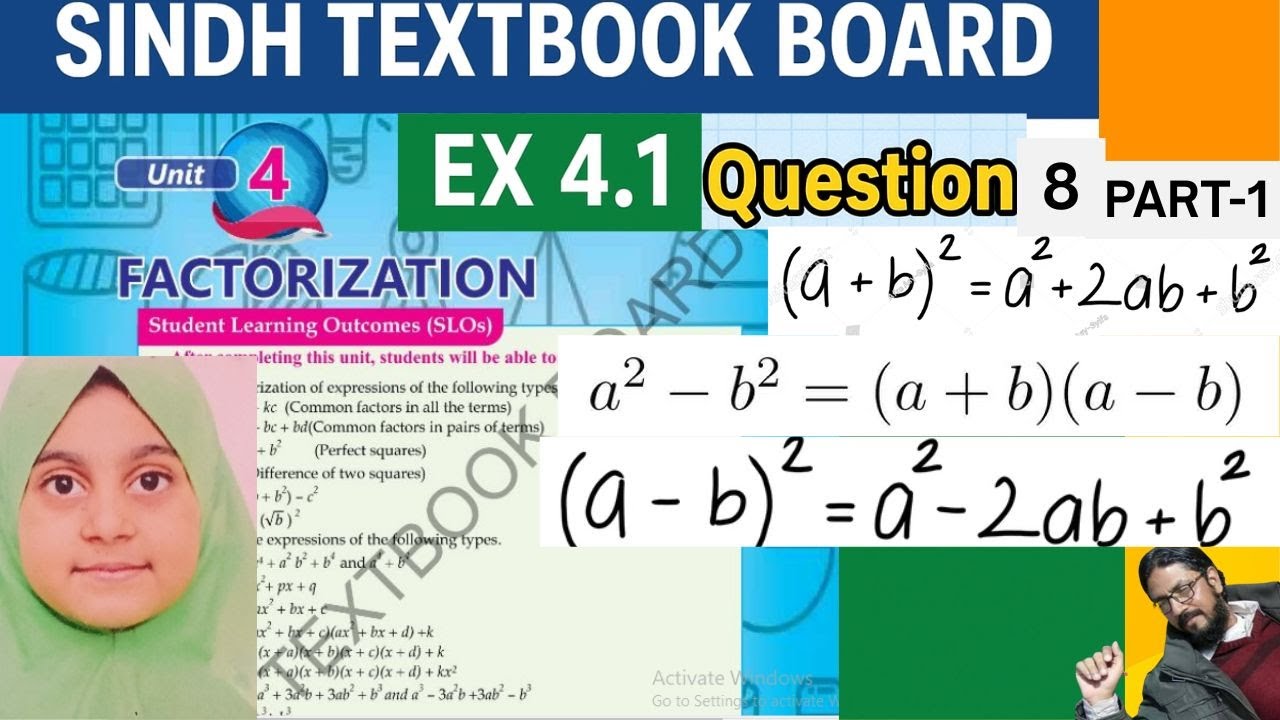 Class 9 Maths | Ex 4.1 Q8 Part II | Chapter 4 Factorization | Sindh ...