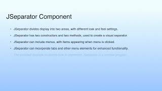 JSeparator Component | Lecture 44: Swing—II