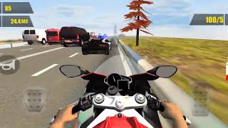 Drive the motorcycle on a busy road in a game Traffic Moto 3D screenshot 3