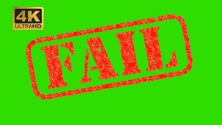 Fail Red Stamp Animated - Green Screen Footage 4K