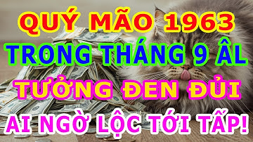 Tuổi Quý Mão 1963 Tháng 9 Âm TƯỞNG ĐEN ĐỦI, AI NGỜ LỘC TỚI TẤP! Tiết Lộ Cơ Hội Chỉ Xuất Hiện 1 Lần