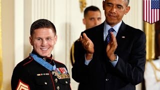 Medal of Honor awarded to former Marine Kyle Carpenter for taking grenade, saving comrade