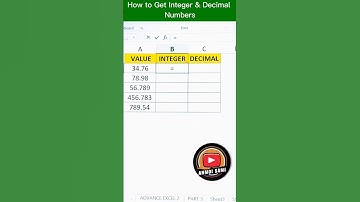 How to get Integer & Decimal Numbers in Excel | Excel Tips & Tricks #exceltips #exceltutorial