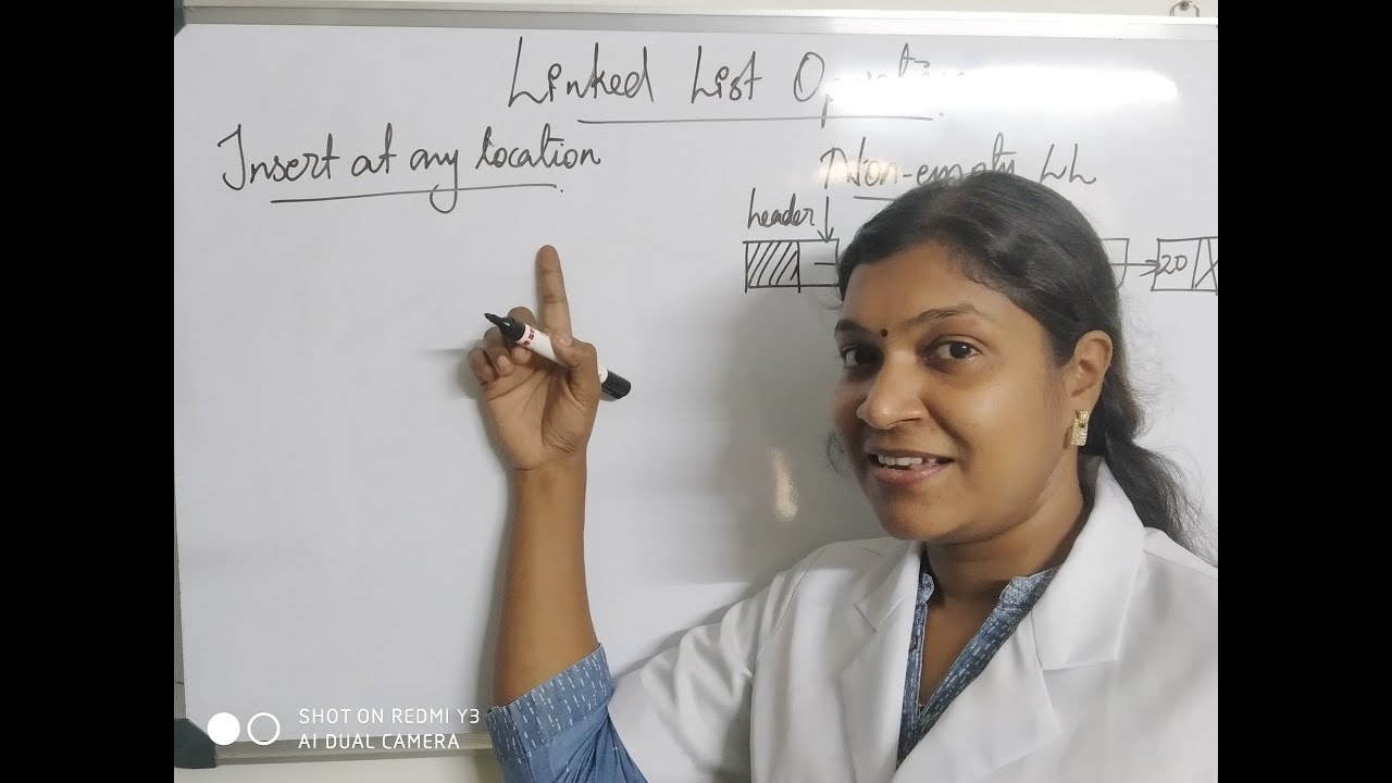 SINGLE LINKED LIST INSERT AT - END & ANY LOCATION - YouTube