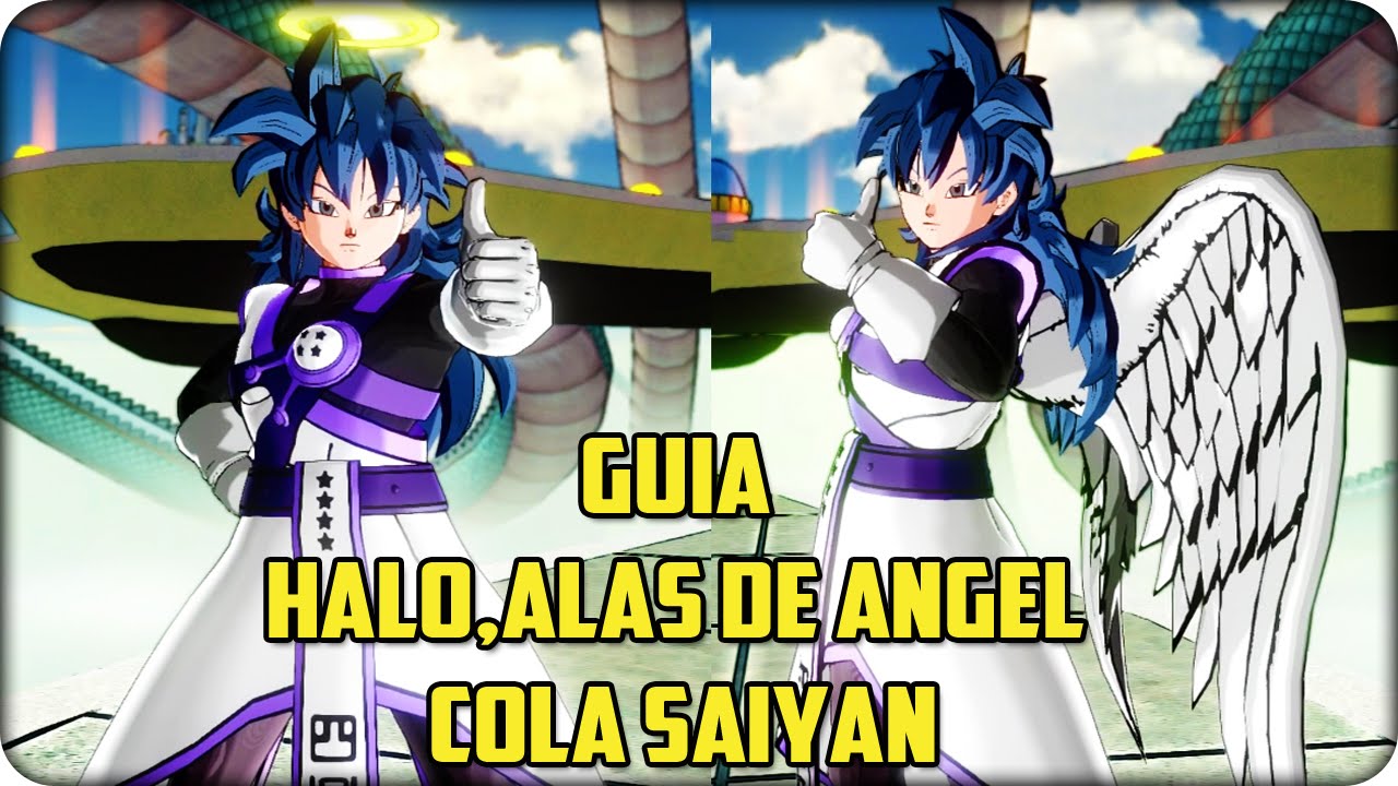 Dragon Ball Xenoverse:Guia halo,alas de angel y [Cola saiyan Mod] - YouTube