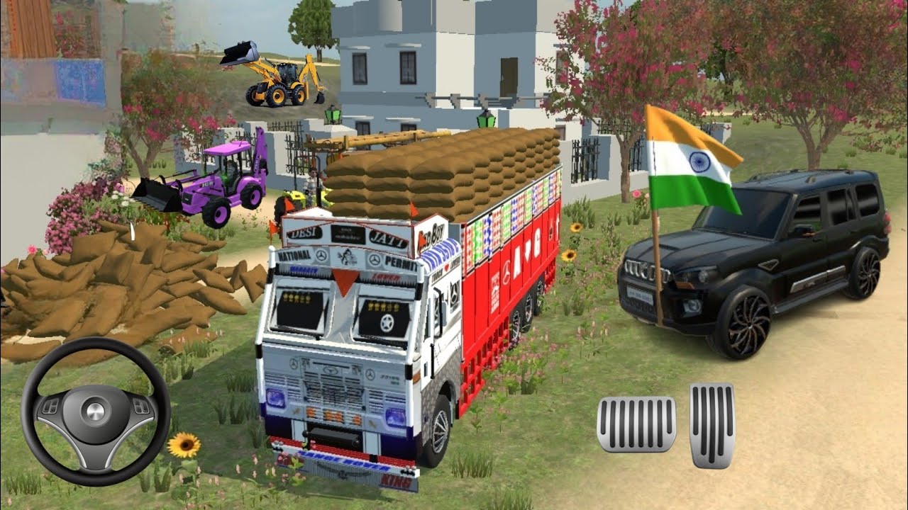 🔴jcb unloading truck 🚛 contraction 🏗🏗 india simulator trector gam.
