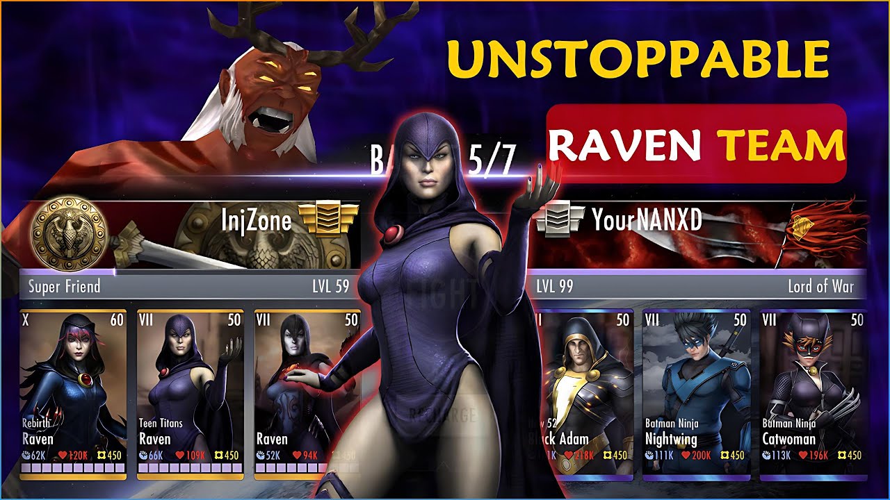 Raven Injustice Mobile Unleashing the Power of Raven Team! (Teen Titan, Rebirth, Prime Raven ...