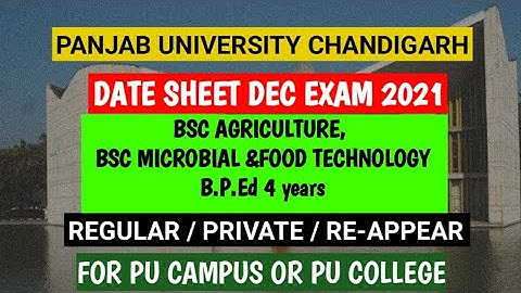 PU B. P.Ed/ BSC DATE SHEET DEC 2021|PU AFFILIATED COLLEGE DATESHEET DEC EXAM |DHE COLLEGE DATE-SHEET
