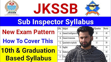 JKSSB Sub Inspector New Syllabus | JKPSI New Revised Syllabus 2025 | Jkpsi official Syllabus 2024