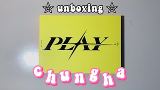 a playful and colorful unboxing of chungha ❝maxi single (play / stay tonight)❞