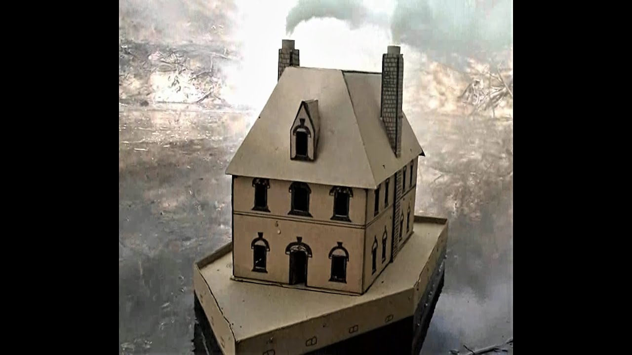 Cardboard Houseboat sinks