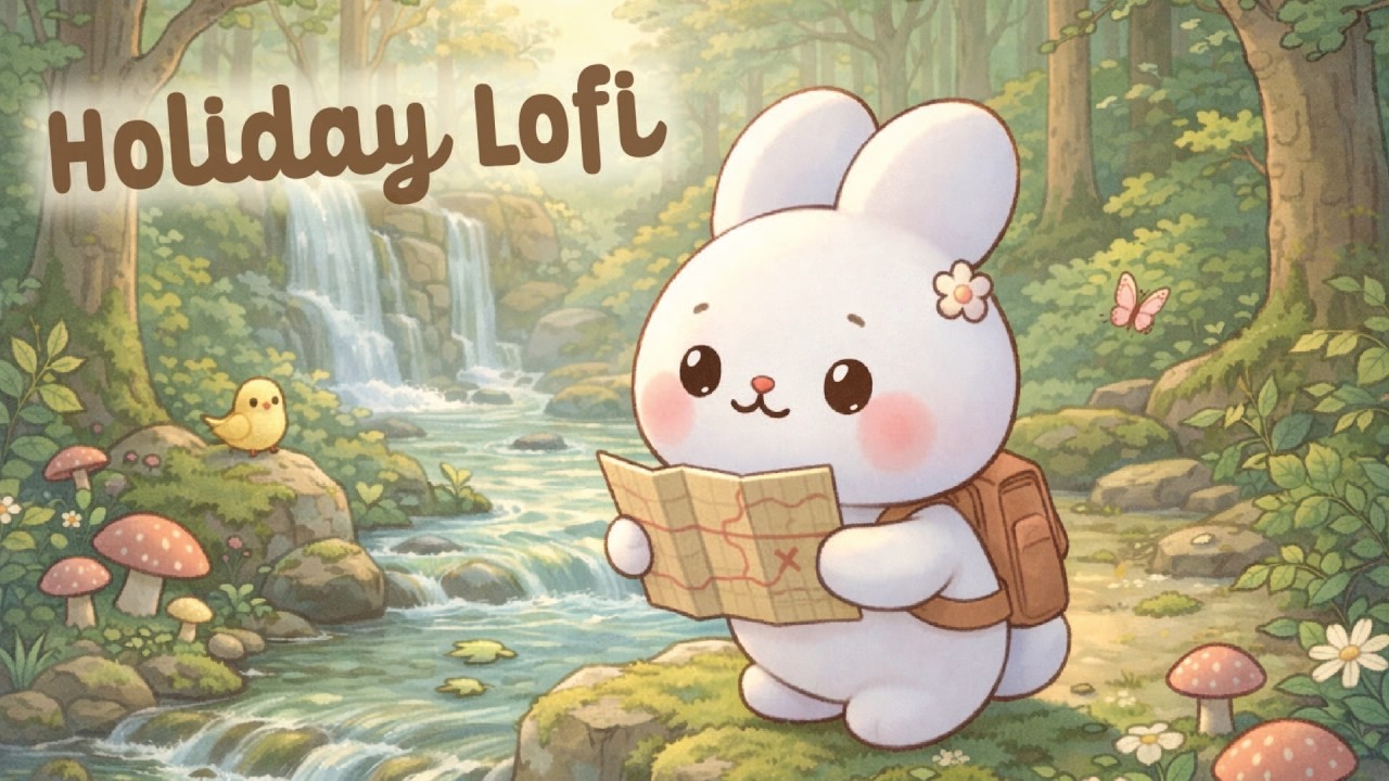 Holiday Day Lofi 🌲🎵 4 Hour Happy Lofi Cute Song 🐇 Bunny Lofi