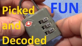 (picking 370) TSA 002 suitcase lock decoded and picked [easy] - a present from my son :-)