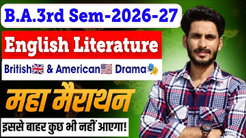 English ba 3rd semester | British and American drama | Solved Question paper-2026-27 | Model paper