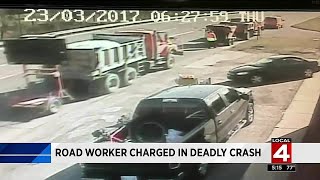 Road worker charged in deadly crash