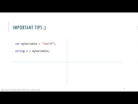 [To The Point - Arabic] Part 1 of C# Refreshment: 1.4 Implicitly Typed Variables