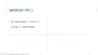 [To The Point - Arabic] Part 1 of C# Refreshment: 1.4 Implicitly Typed Variables