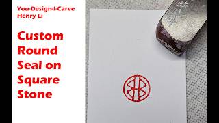 Henry Li | Live Seal Carving｜Custom Round Initial Seal on Square Stone｜For Artist Elizabeth Harvey