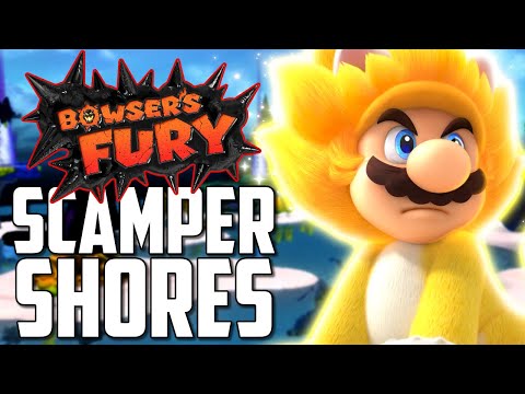 Bowser's Fury Nintendo Switch Gameplay Walkthrough Part 1 - Fury Bowser!?  Scamper Shores! 