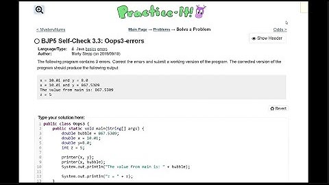 Java Practice It || 3.3 Oops3-errors || method basics