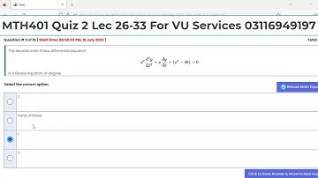 MTH401 Quiz 2 Lec 26 to 33 Final term by Waqar Institute