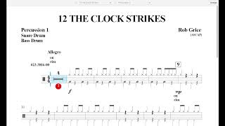 12 the Clock Strikes (Rob Grice) Percussion 1 Play Along (Snare, Bass Drum)