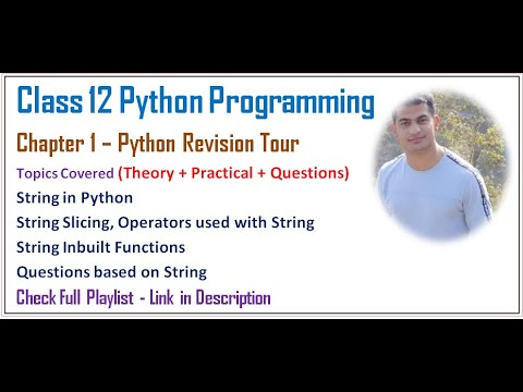 Python Revision Tour | Class 12 Computer Science with Python (Video 9 ...
