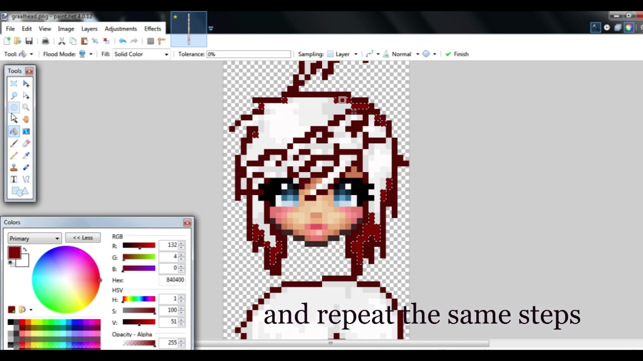 How to recolour graal heads on paint.net - YouTube