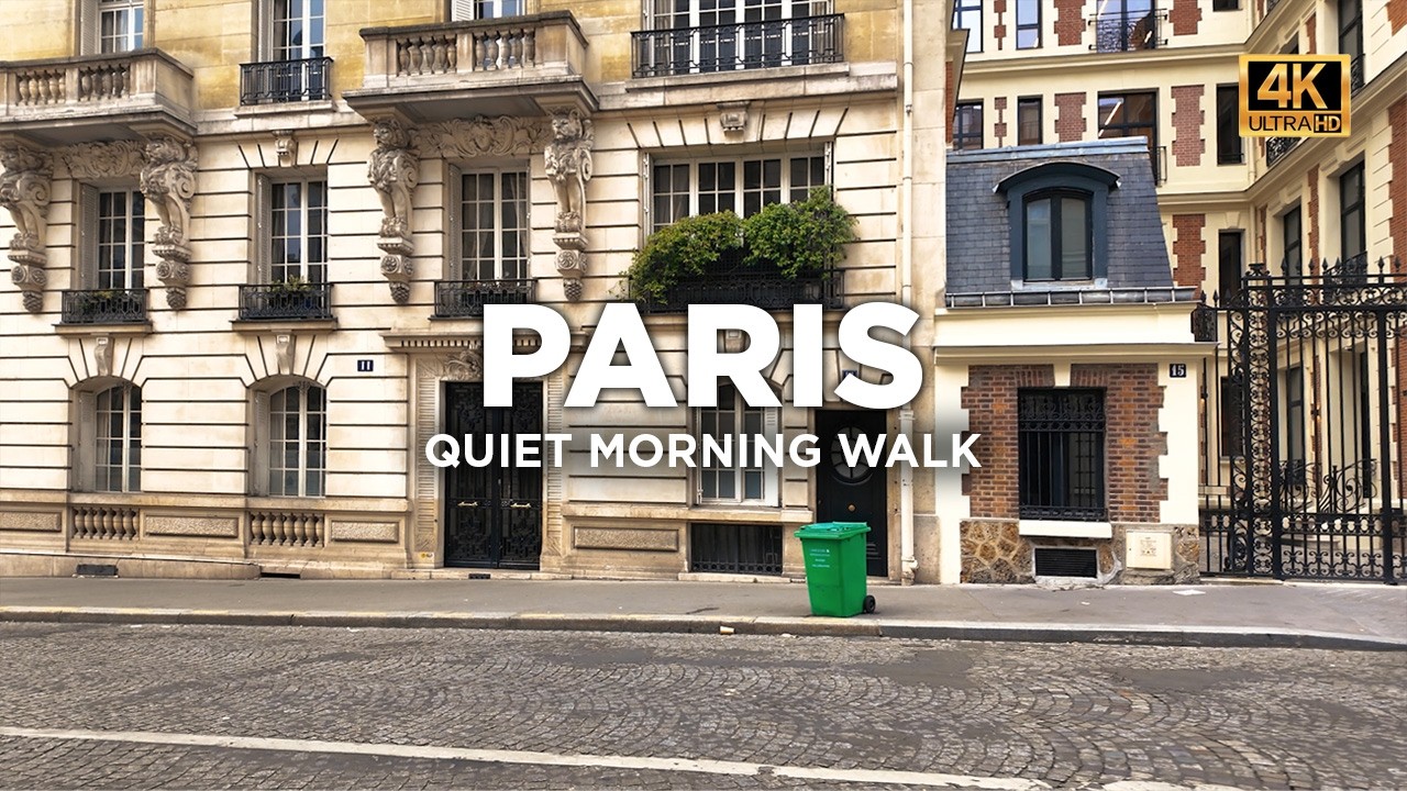Утренняя безмятежность Парижа: Эксклюзивная прогулка к Эйфелевой башне - 4K
