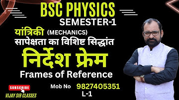 Frames of Reference | Special Theory of Relativity | Bsc Physics Semester-1 L- 1