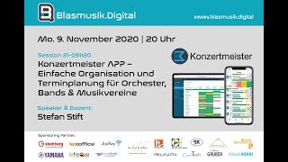 „Konzertmeister App – Organisation für Proben &amp; Auftritte“ mit Stefan Stift auf Blasmusik.Digital