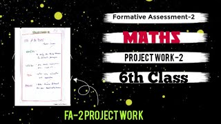 6th class FA-2 Maths Project Work-2 2023-24💯✍️