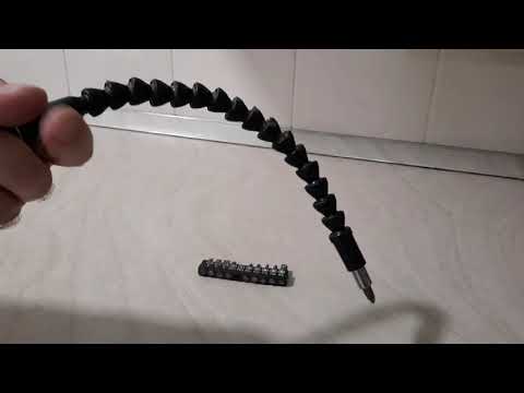 Гнучкий вал для шуруповерта 300 мм, видео 1