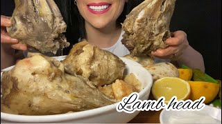 ASMR MUKBANG EATING LAMB HEAD BACHAA اكل راس الخروف باجه