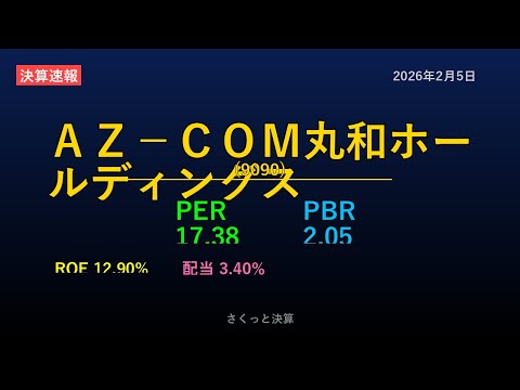 【9090】ＡＺ－ＣＯＭ丸和ホールディングス 2026年2月5日 決算サマリー