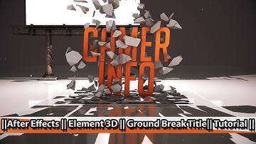 After Effects || Element 3D || Ground Break Title|| YouTube || NPS3D