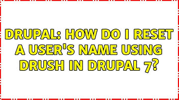 Drupal: How do I reset a user