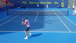 Roger Federer training in Katar. Is he the GOAT? Court Level View 2021