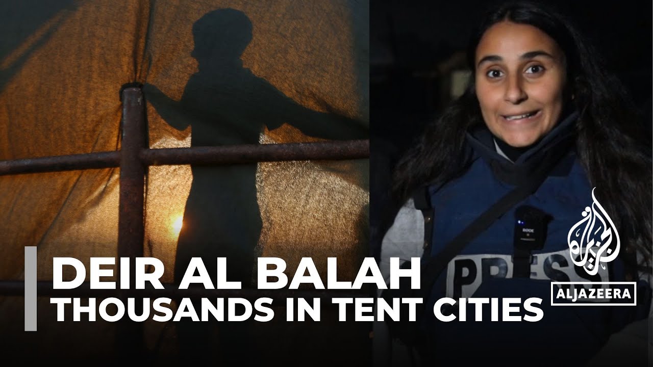 يقول الفلسطينيون في دير البلح إن الخيام سيئة العزل ولا توفر أي حماية من البرد.