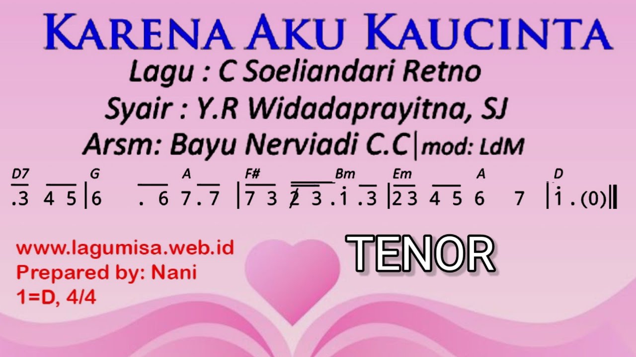 Karena Aku Kau Cinta (TENOR) YouTube