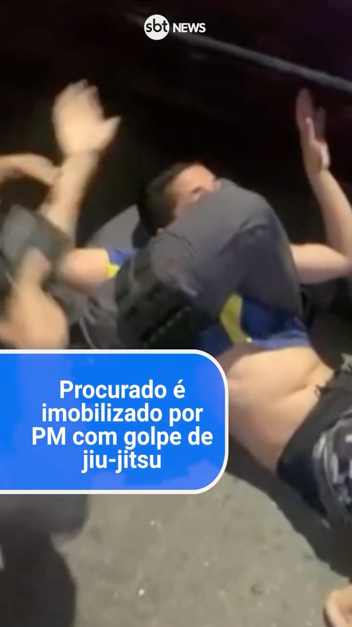 Procurado é imobilizado por PM com golpe de jiu-jitsu