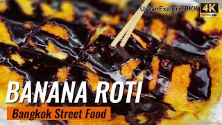Bangkok STREET FOOD - Banana Roti (Banana Pancake) Soi Rambuttri - Thailand