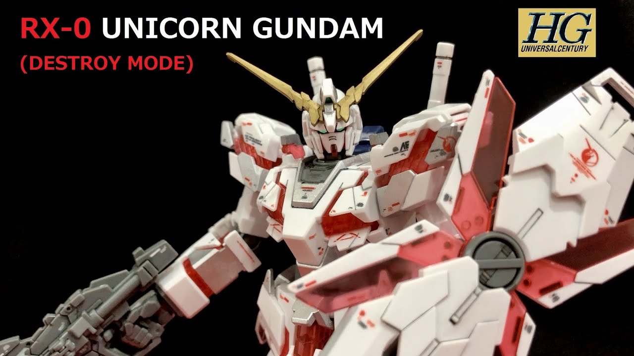 HGUC 1/144 RX-0 Unicorn Gundam (Destroy Mode) - Build - YouTube