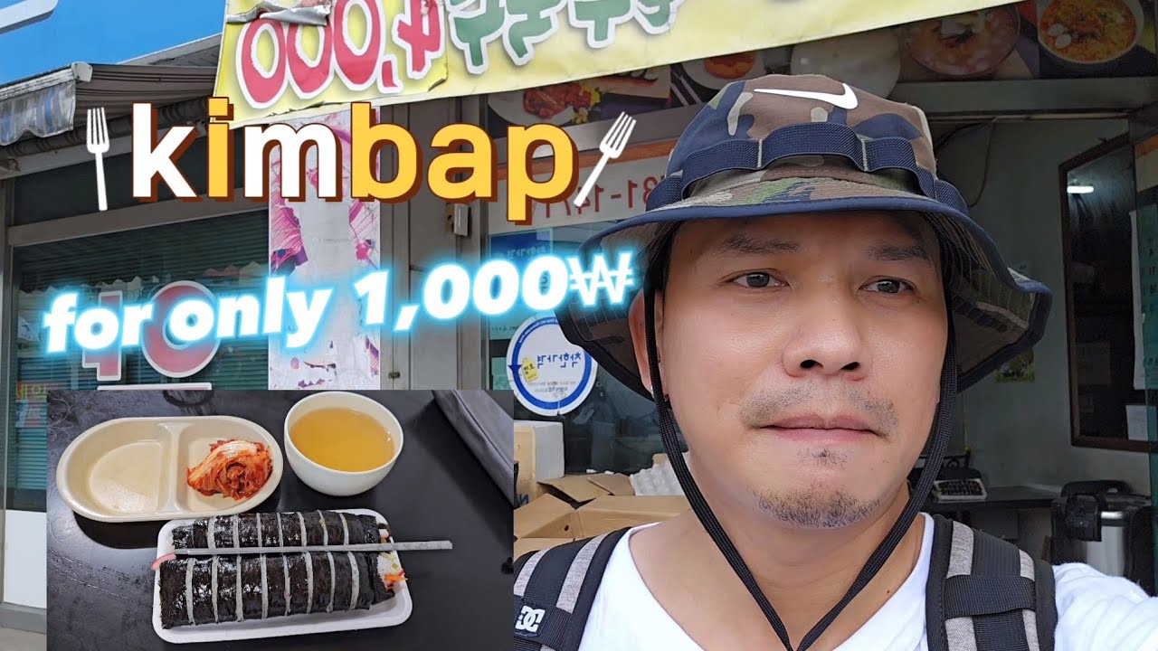 Kimbap for only 1,000 ₩! and unlimited kimchi!,Great Korean Food